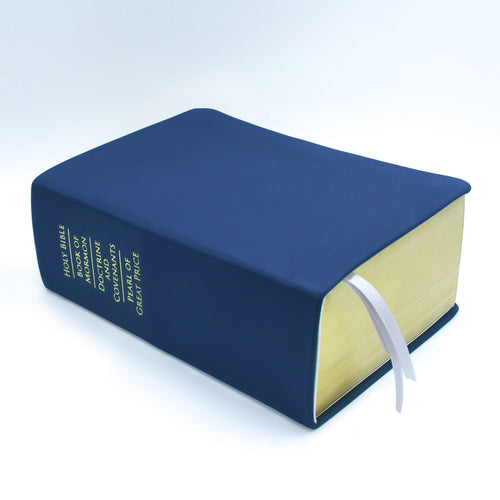 Basic Quad BYU / Aggies Blue Colored LDS Scriptures | Customizable