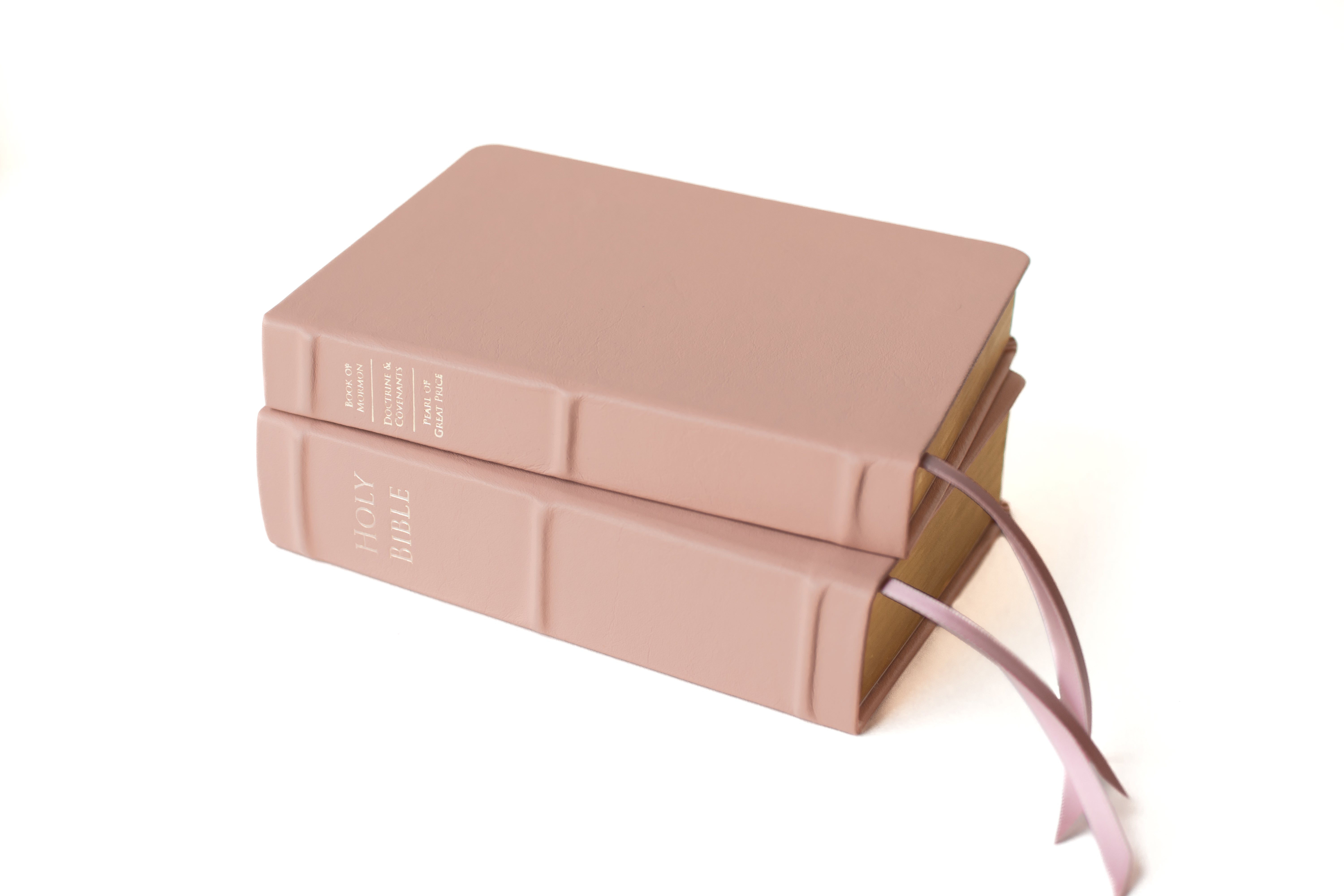 Premium - Holy Bible & Triple Combination - Regular - Light Pink | Custom LDS Scriptures is the best source for colored scriptures | 16,300+ Colored Scripture Options