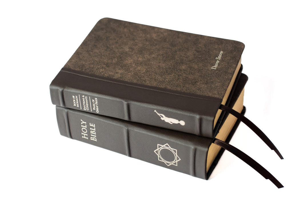 Premium - Holy Bible & Triple Combination - Regular - Mahogany and Antique | Custom LDS Scriptures is the best source for colored scriptures