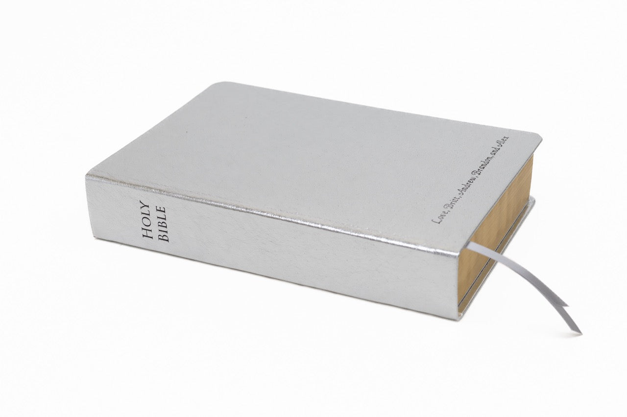 Premium - Holy Bible - Large - Metallic Silver | Custom LDS Scriptures | Custom LDS Scriptures is the Best Source for Colored Scriptures | 16,300+ Colored Scripture Options
