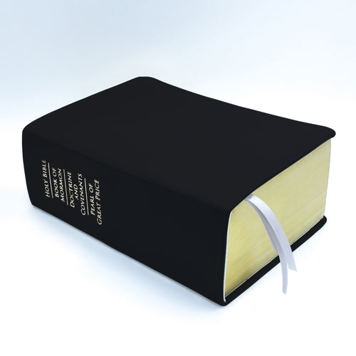 Basic Quad Black Colored LDS Scriptures | Customizable