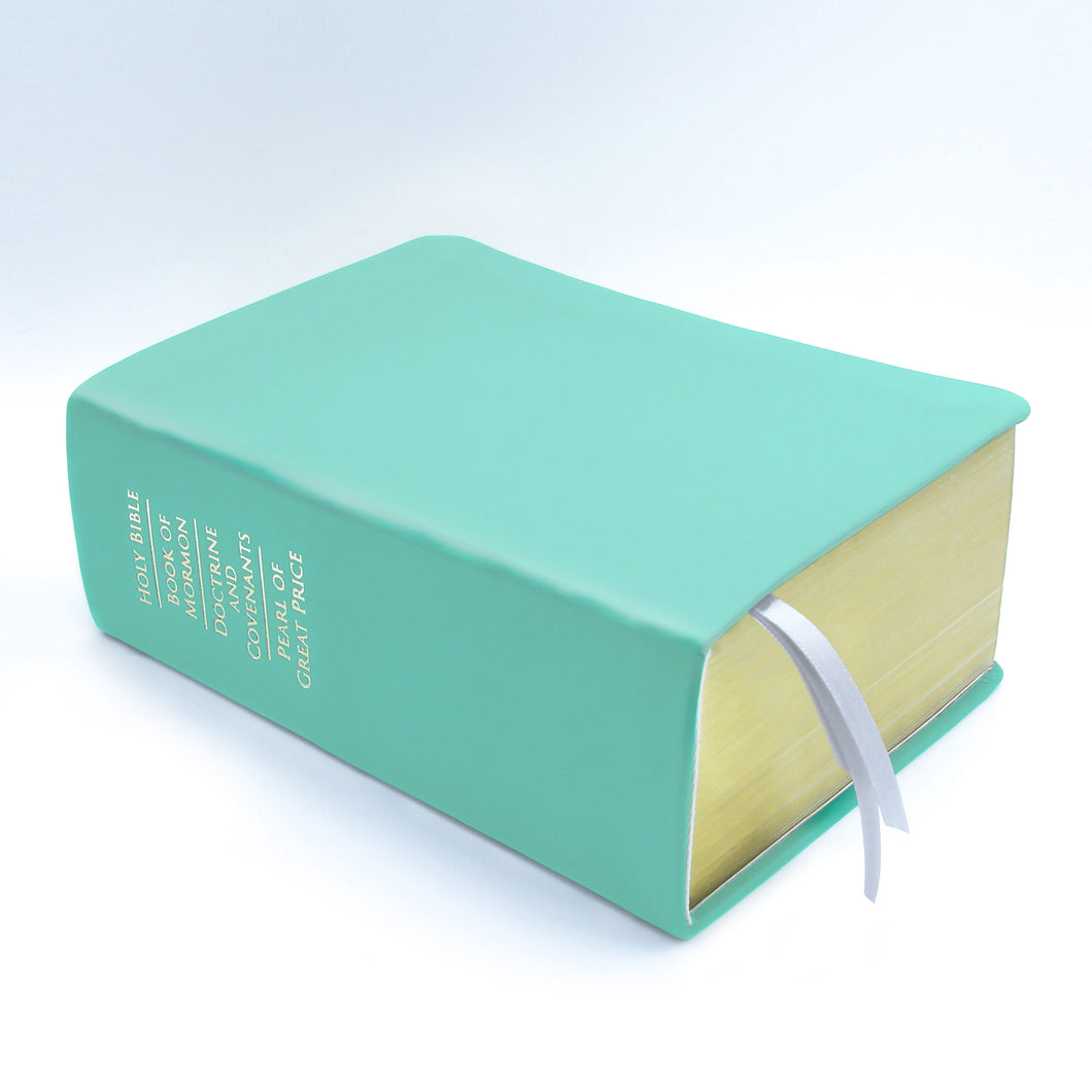 Lds Scriptures Blue Basic Quad Robin Egg Blue Colored LDS Scriptures | Custom