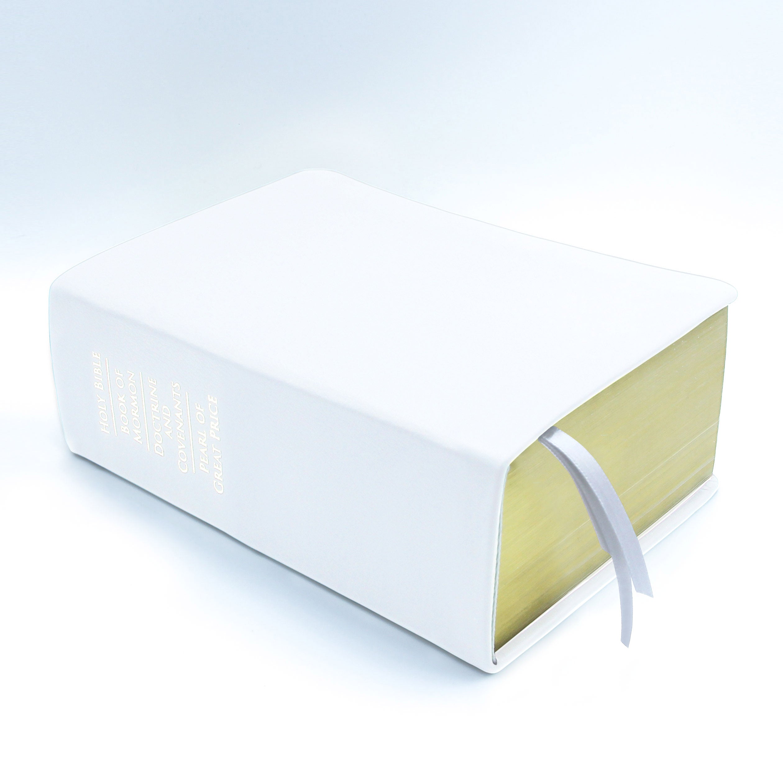 Basic Quad White Colored LDS Scriptures | Customizable