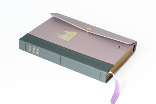 Lilac & Gray Premium: Large Print Triple Combination - Rectangular Button Snap | Colored Scriptures by Custom LDS Scriptures