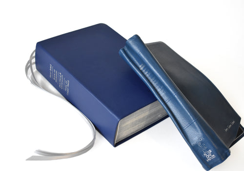 Royal Blue Quad & Custom Cover Rebind - Regular | LDS Quad Scriptures & Bible Rebinding Service | Rebinding Bible & Quad